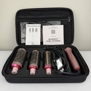 Wavytalk Heatwave Pro Ionic Thermal Brush Set Heated Round 3-Size Barrels Pink